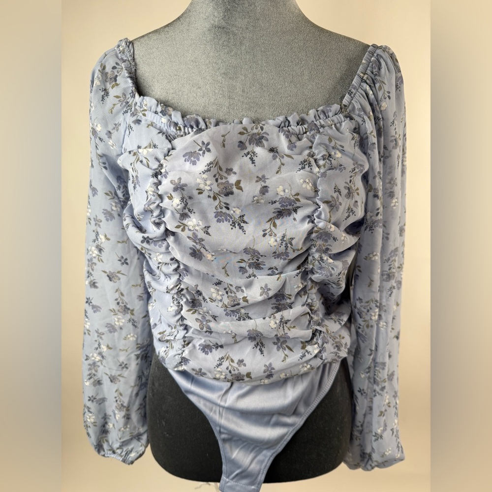 Celebrity Pink Floral Ruched Blouse